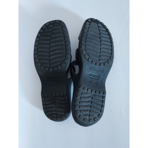 Crocs Meleen Slip On Slide Sandals Black Women's 10 Outdoor Comfort Beach - Picture 4 of 5